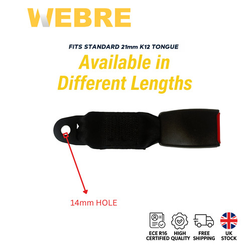 Webbed seat belt - seat, black